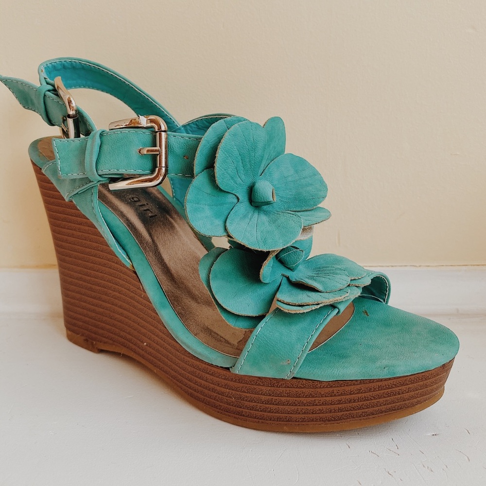 Madden Girl Turquoise wedges